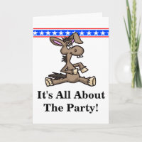 Tarjeta de cumpleaños política de burro democrátic