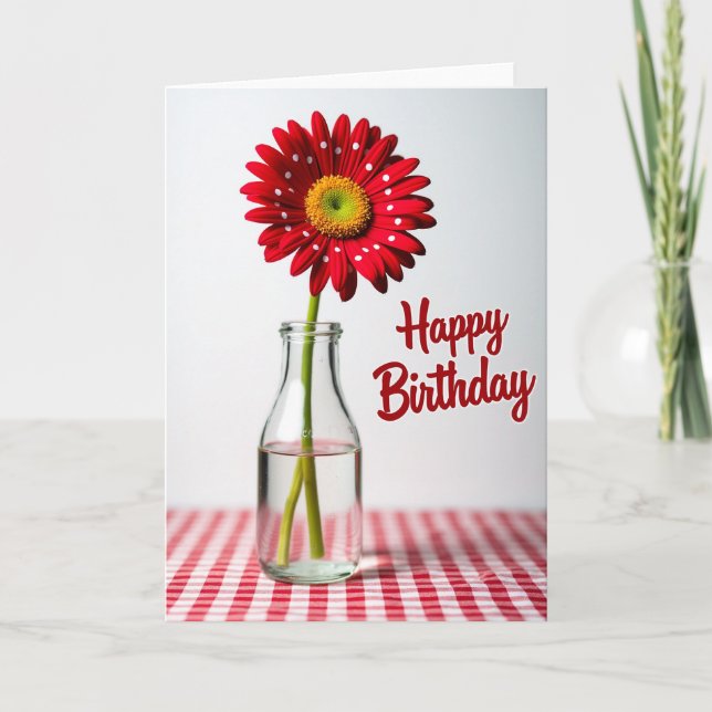 Tarjeta de cumpleaños Polka Dot Bloom (Anverso)