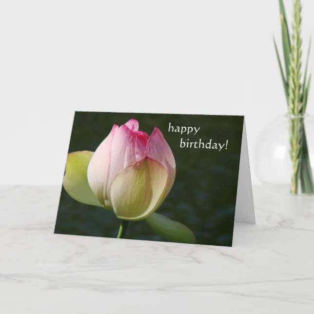 Tarjeta de cumpleaños Pond Lotus Flower (Anverso)