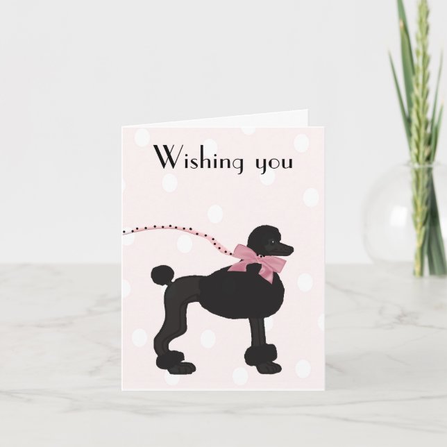 Tarjeta de cumpleaños Poodle (Anverso)