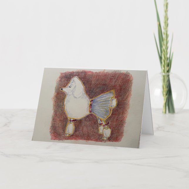 Tarjeta de cumpleaños Poodle (Anverso)