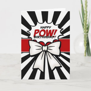 Tarjeta de cumpleaños Pop Art Burst