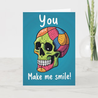 Tarjeta de cumpleaños Pop Art de cráneo