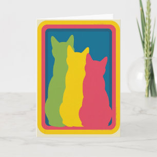 Tarjeta de cumpleaños pop art felino dulce
