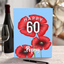 Tarjeta de cumpleaños Poppy 60 Personalizado
