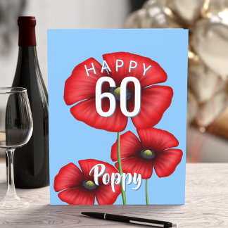 Tarjeta de cumpleaños Poppy 60 Personalizado