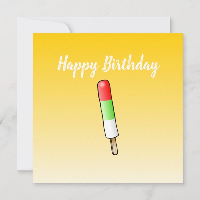 Tarjeta de cumpleaños Popsicle Flat Greet (Anverso)