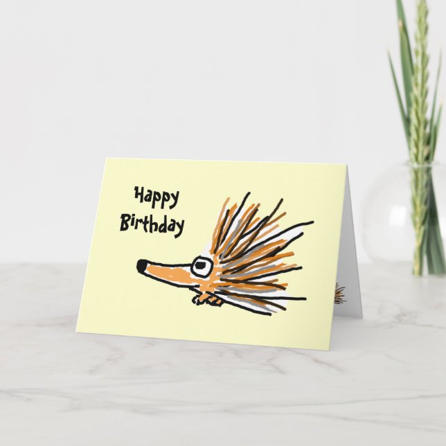 Tarjeta de cumpleaños Porcupine Funny (Anverso)