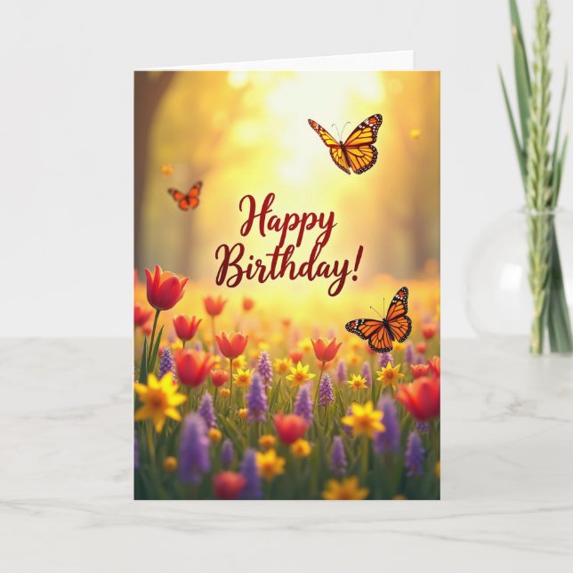 Tarjeta de cumpleaños Prado Dorado (Anverso)