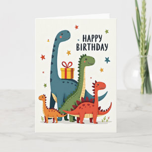 Tarjeta de cumpleaños prehistórica dulce
