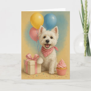 Tarjeta de cumpleaños Preppy Westie