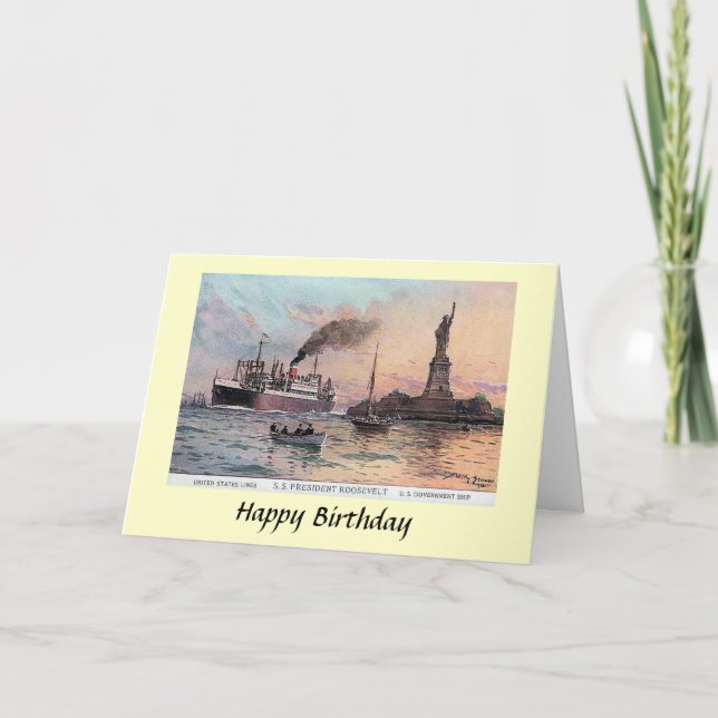 Tarjeta de cumpleaños - Presidente de SS Roosevelt (Anverso)