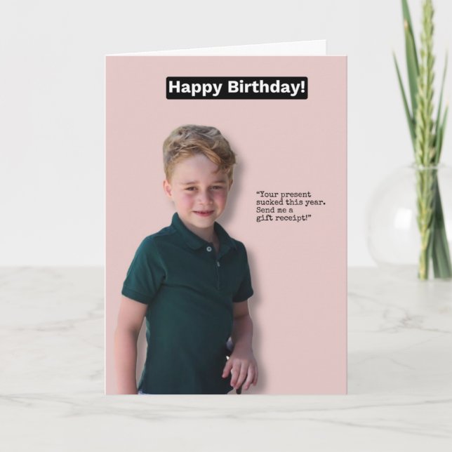 Tarjeta de cumpleaños Prince George Happy (Anverso)