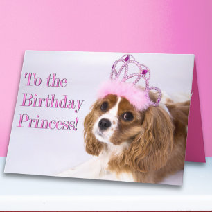 Tarjeta de cumpleaños Princesa Cavalier King Charl