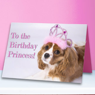 Tarjeta de cumpleaños Princesa Cavalier King Charl