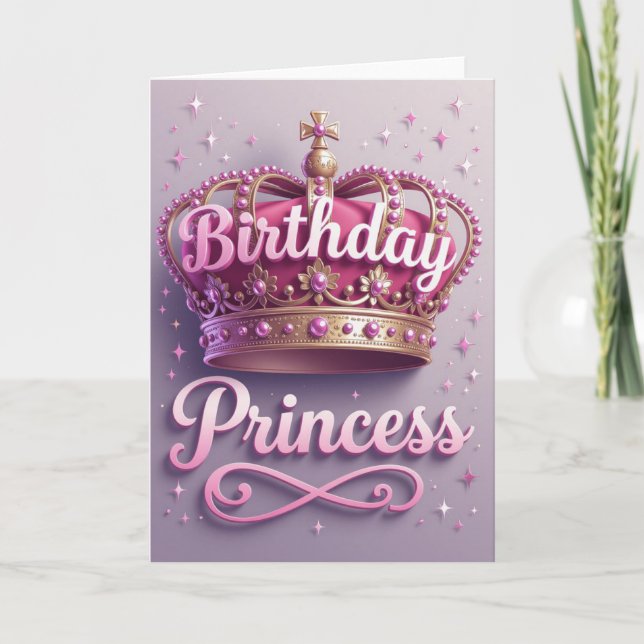 Tarjeta de cumpleaños Princesa, tarjeta de cumplea (Anverso)