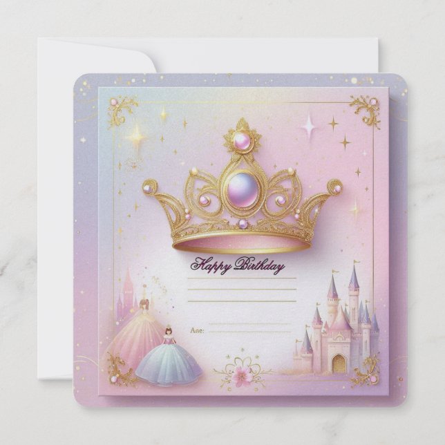 Tarjeta de Cumpleaños Princess (Reverso)