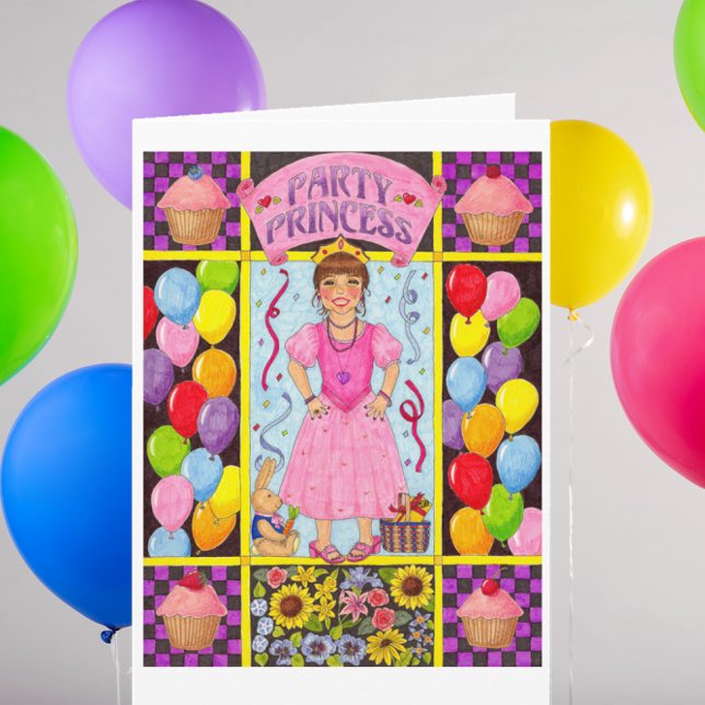 Tarjeta de cumpleaños Princess fiesta (Subido por el creador)