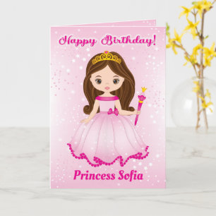 Tarjeta de cumpleaños Princess Happy Añadir cual