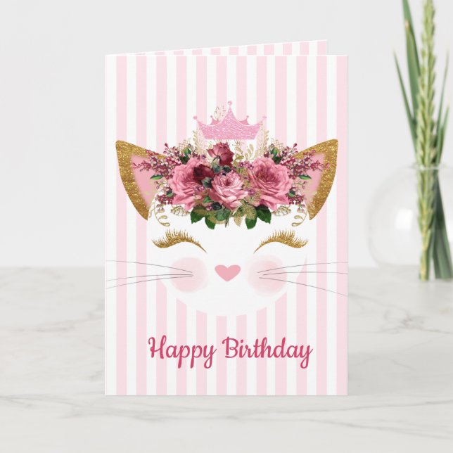 Tarjeta de cumpleaños Princess Kitty (Anverso)