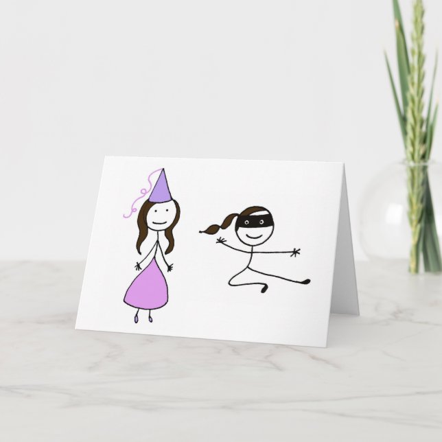 Tarjeta de cumpleaños Princess Ninja (Anverso)