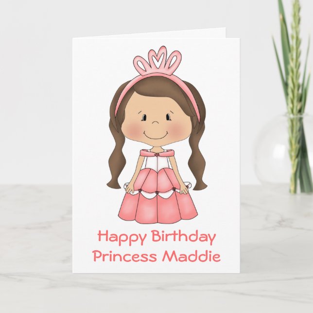 Tarjeta de cumpleaños Princess personalizada (Anverso)