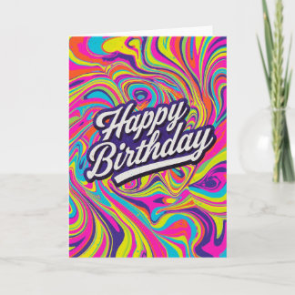 tarjeta de cumpleaños psicodélica