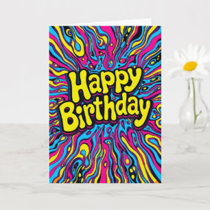 tarjeta de cumpleaños psicodélica