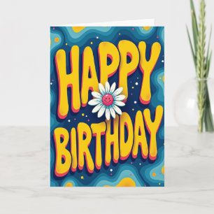 Tarjeta de cumpleaños psicodélica