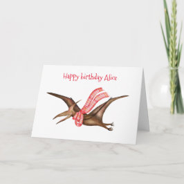 Tarjeta de cumpleaños Pterodactyl personalizada