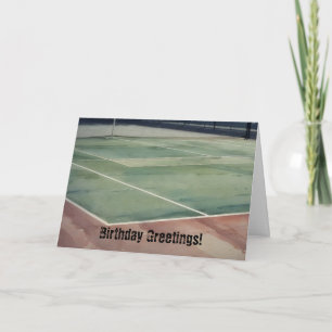 Tarjeta de cumpleaños Pun de la pista de tenis ant