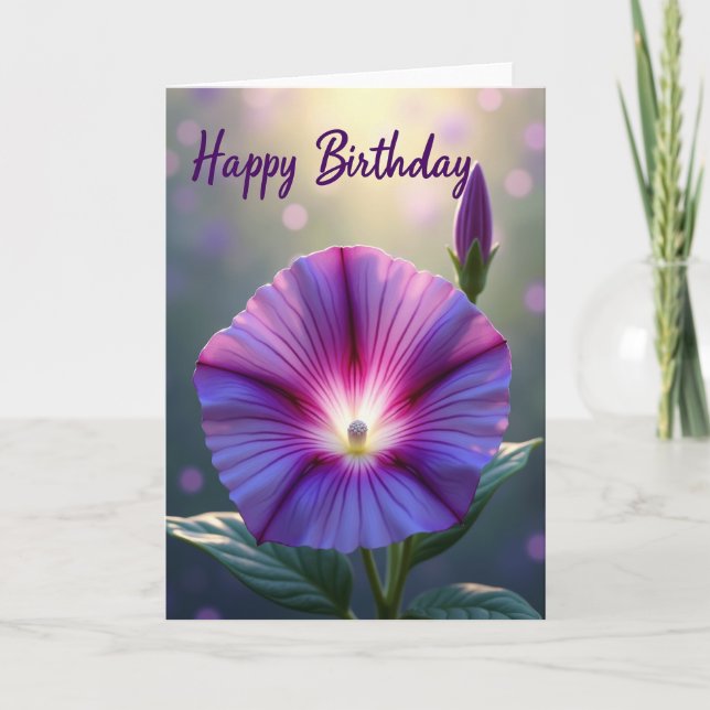 Tarjeta de cumpleaños Purple Bloom (Anverso)