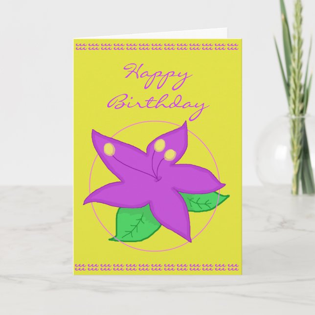 Tarjeta de cumpleaños Purple Flower (Anverso)
