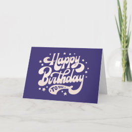 Tarjeta de cumpleaños Purple Happy