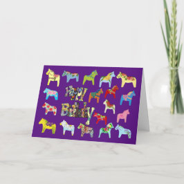 Tarjeta de cumpleaños Purple Horses