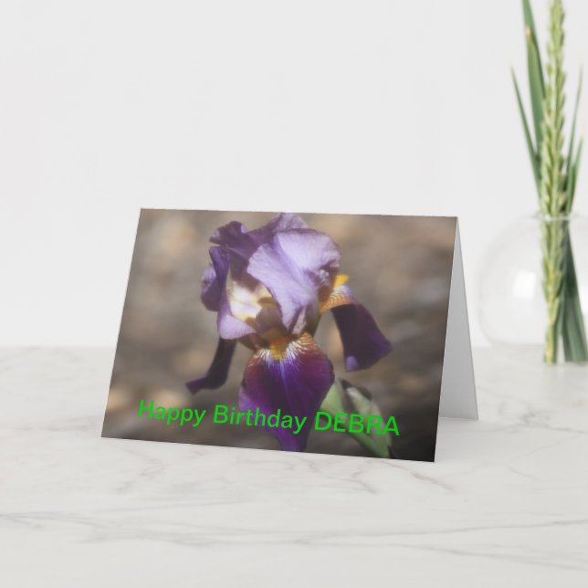 Tarjeta de cumpleaños PURPLE IRIS (Anverso)