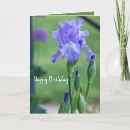 Tarjeta de cumpleaños Purple Iris