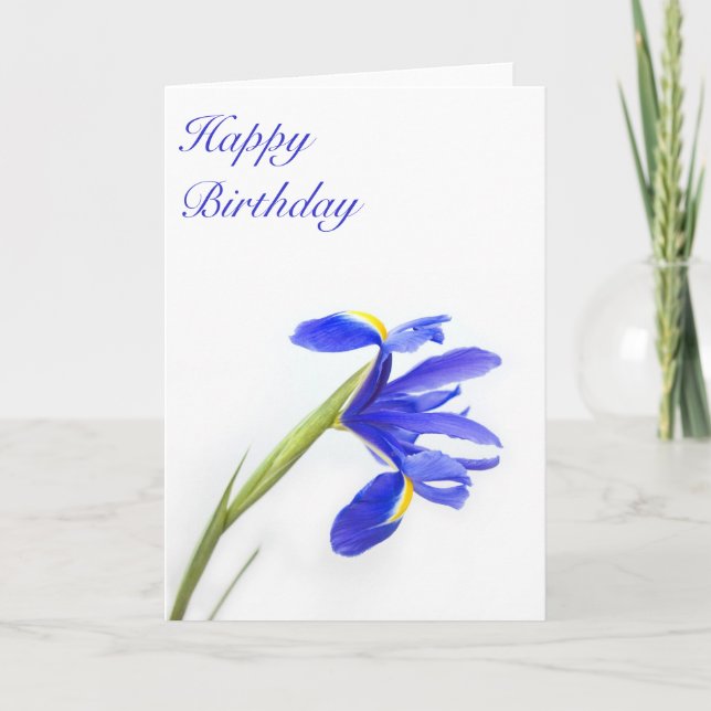 Tarjeta de cumpleaños Purple Iris Flower (Anverso)
