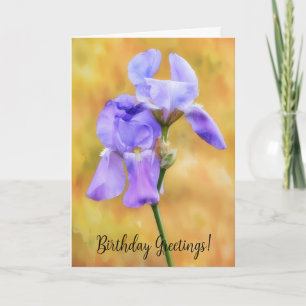 Tarjeta de cumpleaños Purple Iris Flower Spring