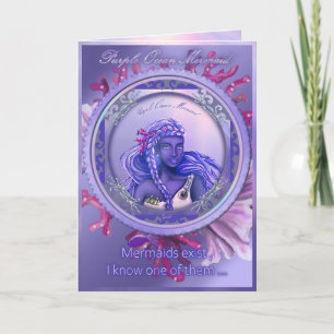 Tarjeta de cumpleaños Purple Ocean Mermaid