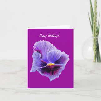 Tarjeta de cumpleaños púrpura del pensamiento