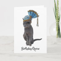 Tarjeta de cumpleaños Queen Cat