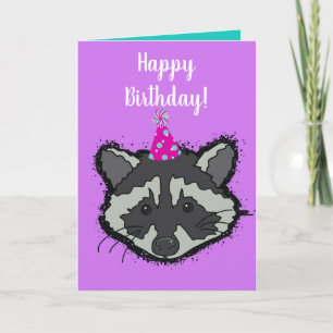 Tarjeta de cumpleaños Raccoon