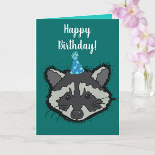 Tarjeta de cumpleaños Raccoon