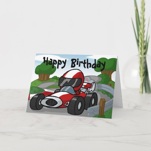 Tarjeta de cumpleaños Race Car (Anverso)