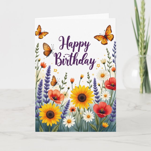 Tarjeta de cumpleaños Radiant Amber (Anverso)
