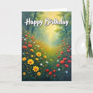 Tarjeta de cumpleaños Radiant Meadow