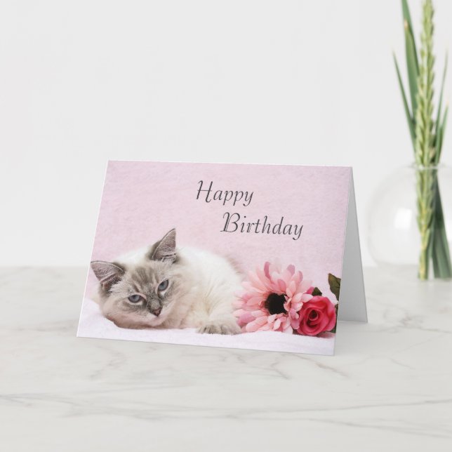 Tarjeta de cumpleaños Ragdoll (Anverso)