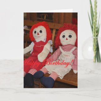 TARJETA DE CUMPLEAÑOS RAGGEDY DE LAS MUÑECAS DEL