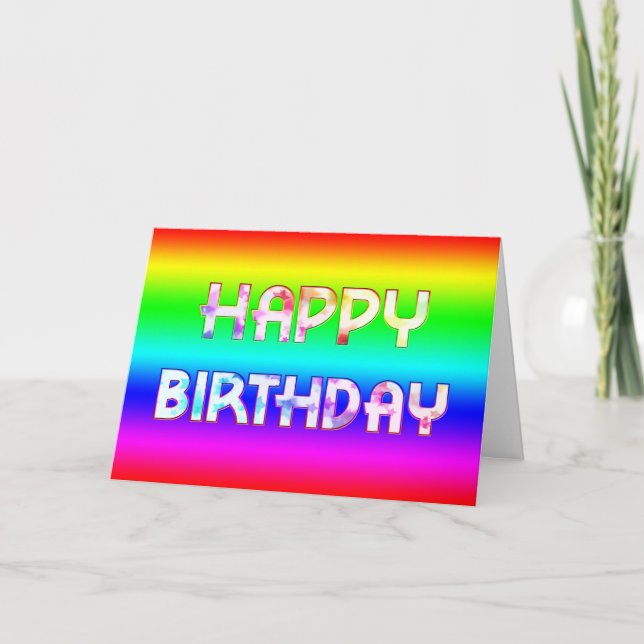 Tarjeta de cumpleaños Rainbow (Anverso)